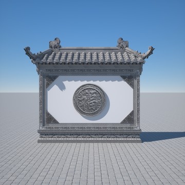 福字仿古影壁墻