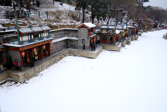 苏州街雪景