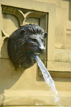 欧洲喷泉兽首雕塑狮首