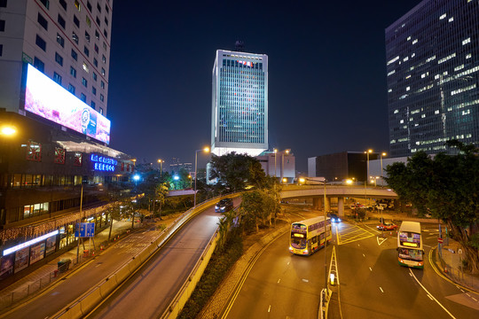 香港中环城市夜景