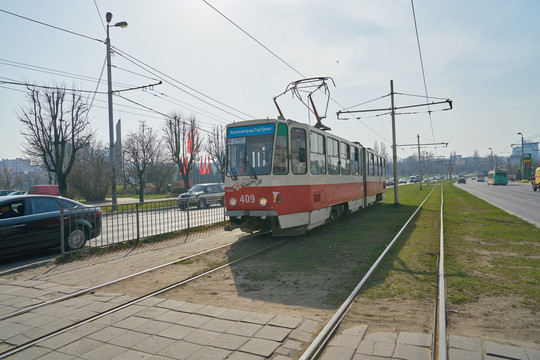 俄罗斯加里宁格勒路上的电车