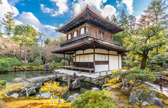 京都银阁寺建筑风景