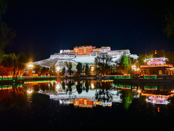 拉萨夜景 布达拉宫夜景