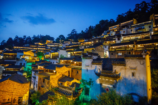 篁岭古村夜景