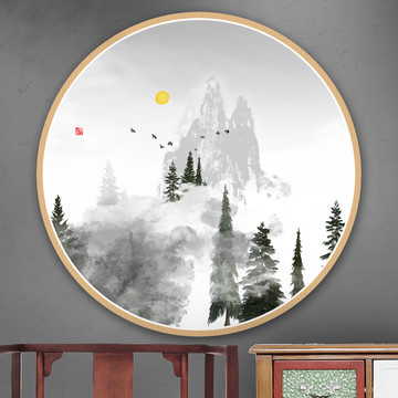 水墨遠(yuǎn)山