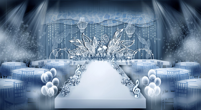 藍(lán)色夢(mèng)幻婚禮主舞臺(tái)
