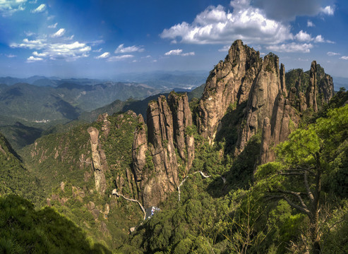 江西三清山神驼峰栈道全景