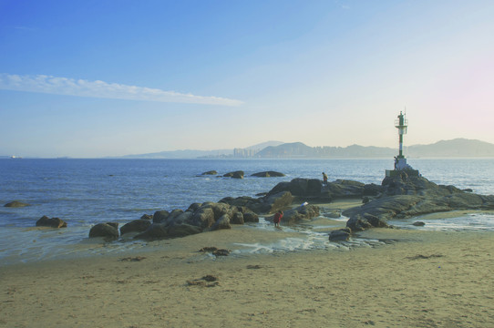 鼓浪屿海滨傍晚景色