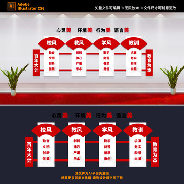 一訓(xùn)三風(fēng)校園文化墻
