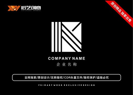 K创意图形标志logo