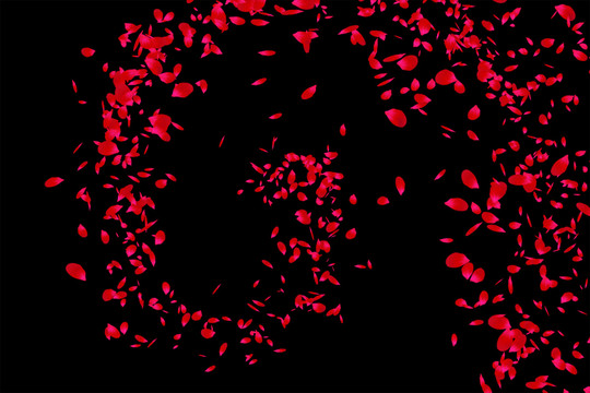 红色玫瑰花瓣背景