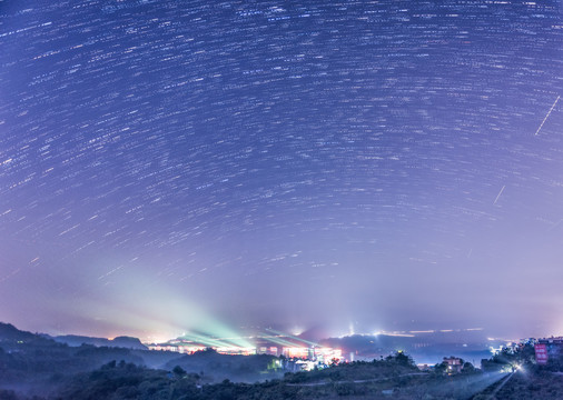 郊外乡村的星空