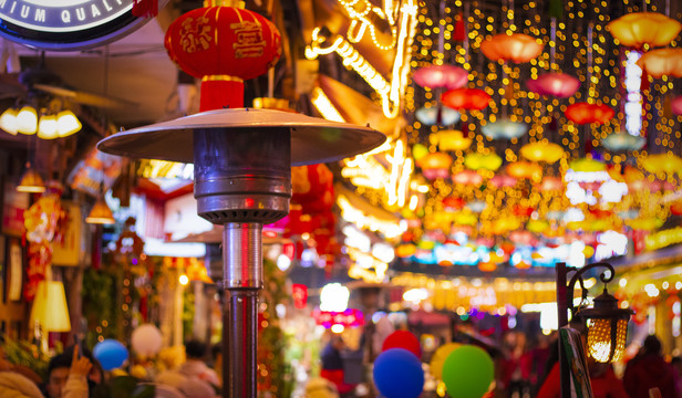 桂林西街房屋中式夜景燈光燈籠
