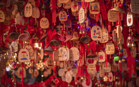 許愿牌夜景祈福