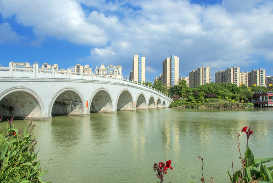 晋江湖边风光