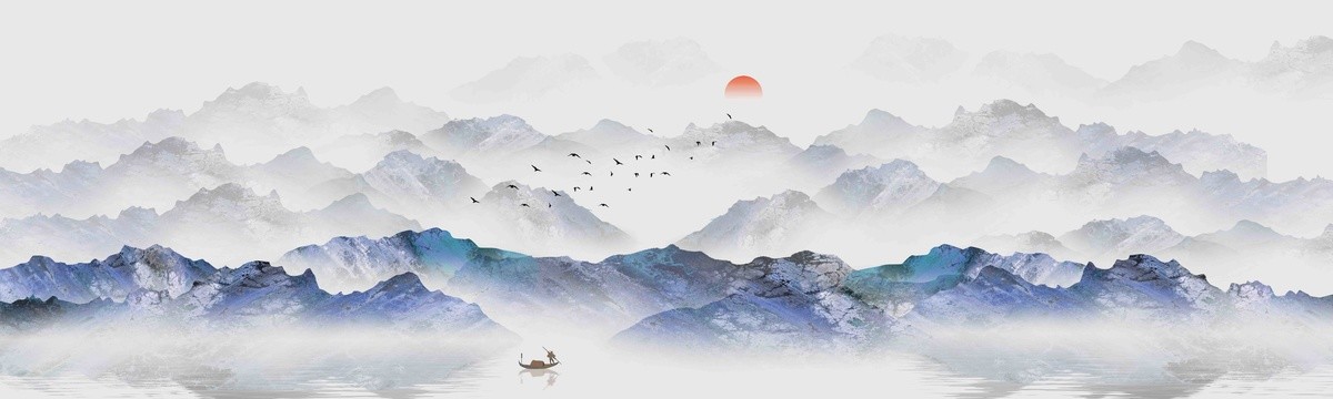 中式巨幅山水畫