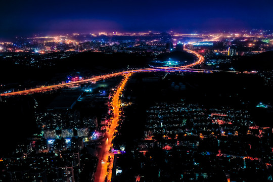 徐州市区广山夜景航拍