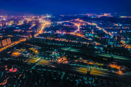 徐州市区夜景航拍