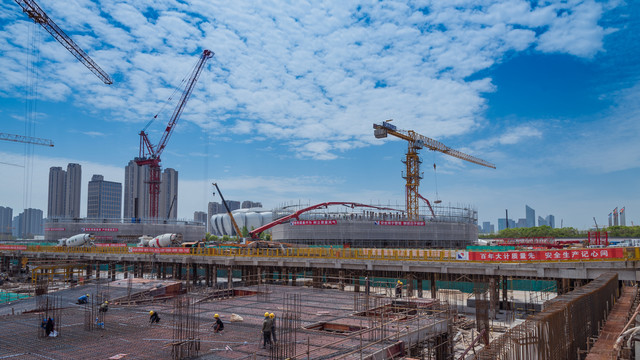 杭州钱江世纪城建筑施工场景