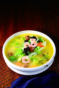 金米海鲜蔬菜粥