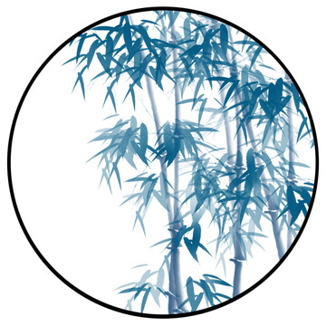 竹子圓形裝飾畫