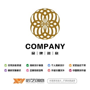 金色创意原创图形标志logo
