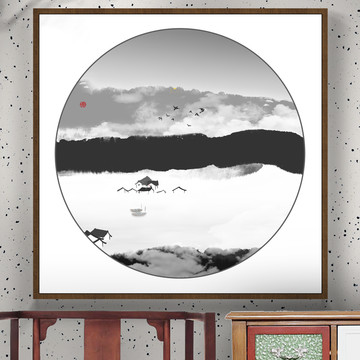 水墨屏風(fēng)畫