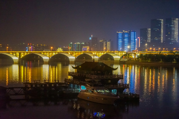 长沙橘子洲大桥夜景