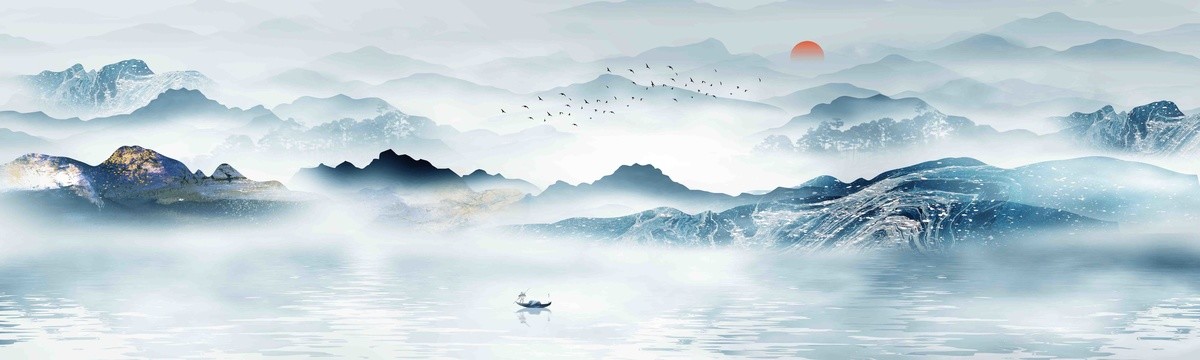 山水巨幅抽象画