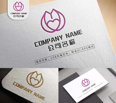 簡約蓮花logo綻放花朵標(biāo)志
