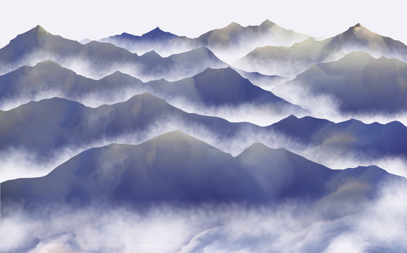 抽象水墨山水畫