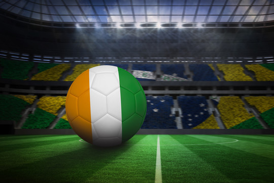 象牙海岸颜的足球与巴西利亚球迷