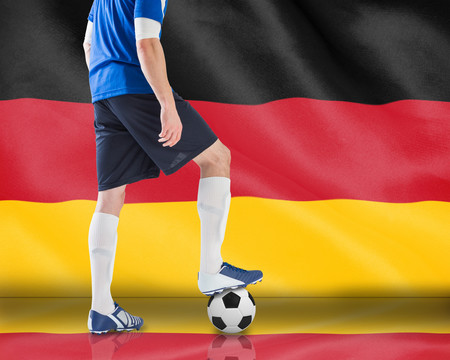 德国国旗与足球运动员
