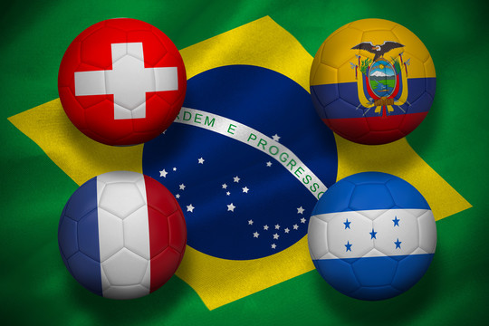 E组世界杯巴西国旗背景足球