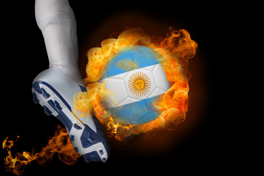 燃烧的阿根廷国旗球