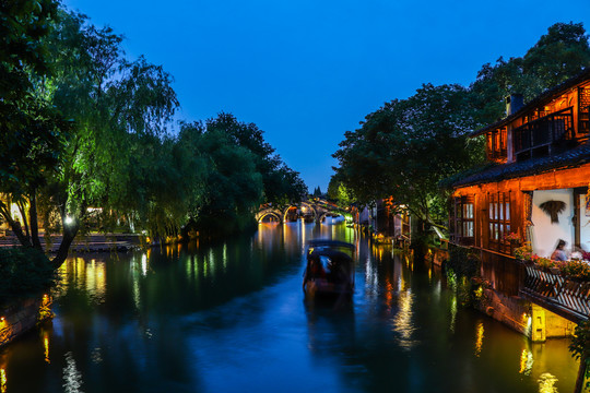 乌镇古镇夜景