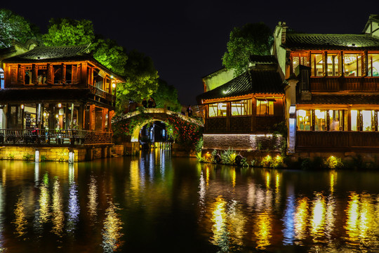 乌镇古镇夜景