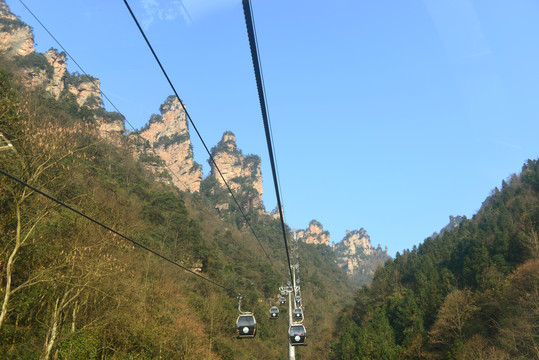 张家界天子山索道及自然风光