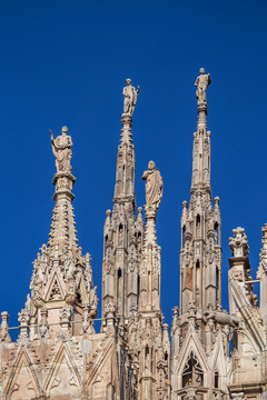 意大利米兰大教堂屋顶艺术石雕