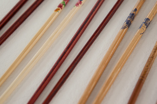 竹筷的特写镜头