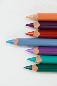 彩色铅笔的特写镜头