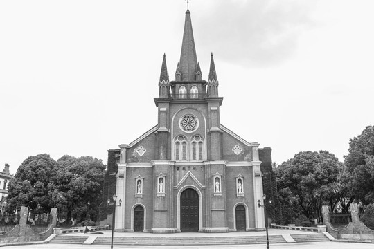 老上海黑白教堂
