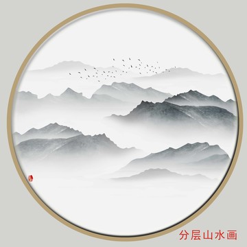 禅意山水挂画