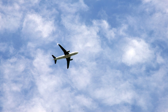 蓝天白云及空中客机