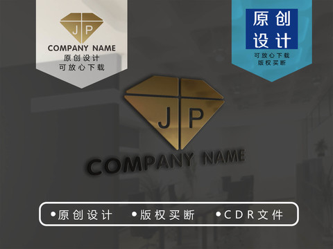鉆石JP字母logo