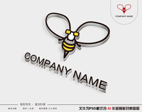 眼镜店logo勤劳的小蜜蜂