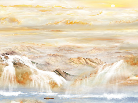 大理石山水