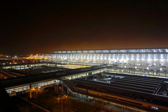 上海浦东机场夜景及灯光照明