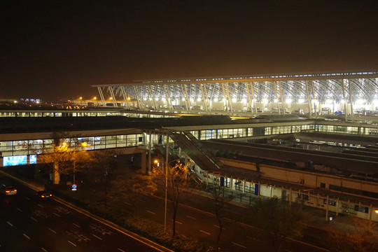 上海浦东机场夜景及灯光照明