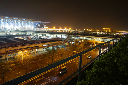 上海浦东机场夜景及灯光照明